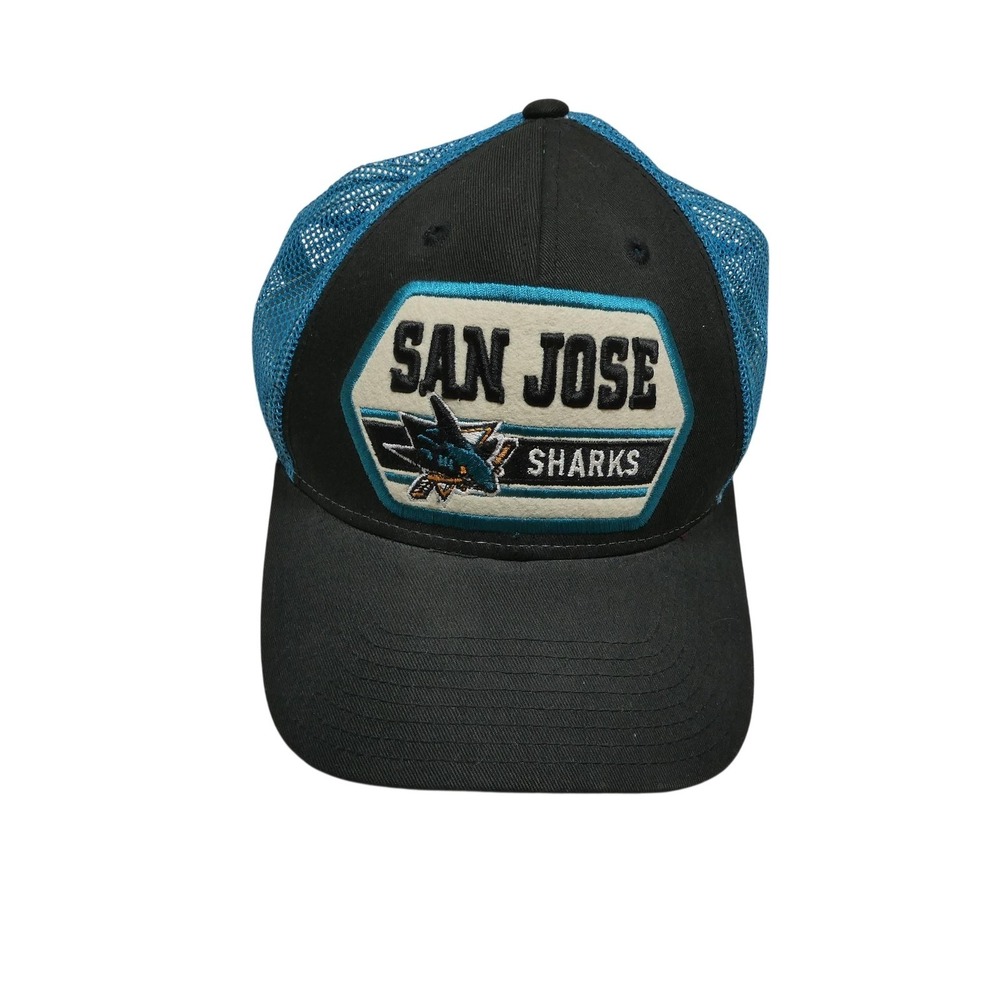 San Jose Sharks Hat Cap Snap Back Mens One Size Black Teal NHL Hockey CCM